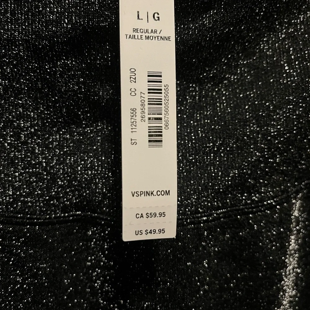 NWT VS/PINK Seamless Black Glitter Leggings - Picture 4 of 6